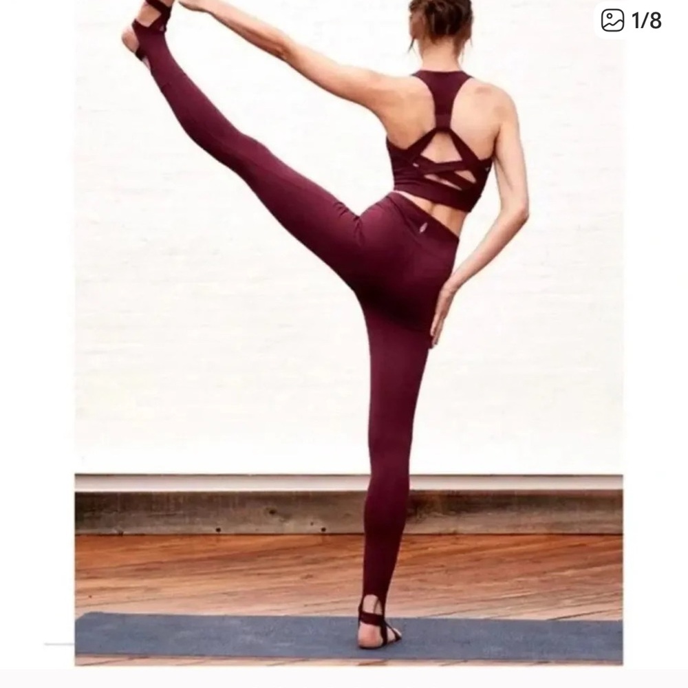 Free people medium Women's Burgundy Yoga Leggings